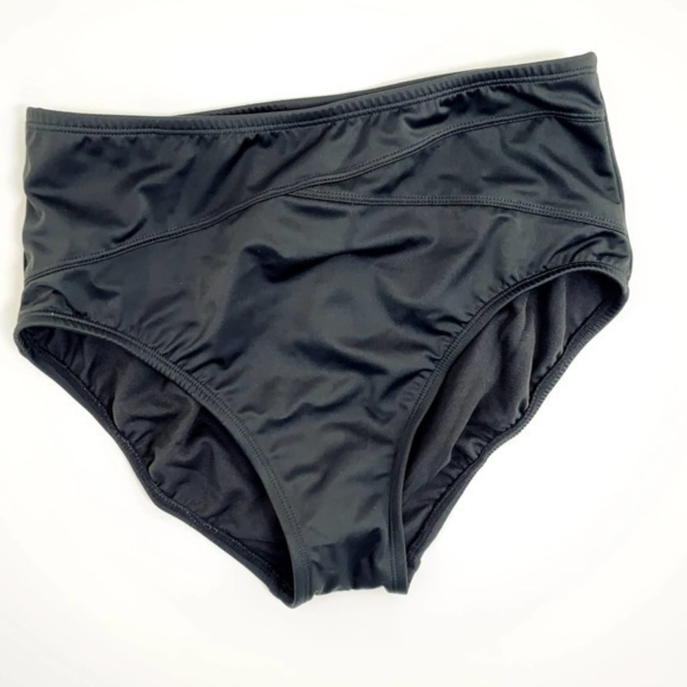 DreamSuit by Miracle Brands NWT Black High Waisted Bikini Bottom Sz 6